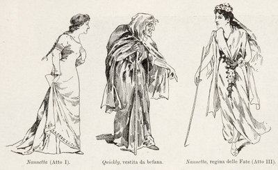 Costumes from the Opera Falstaff by Verdi, from L